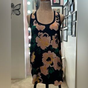 Floral Racerback Tank Top | Dark Floral Print | Lightweight